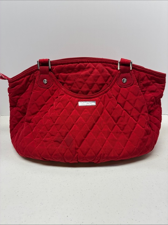Vera Bradley Handbags - Vera Bradley Crimson Red Quilted Tote Bag Large Zip Top Shoulder Purse